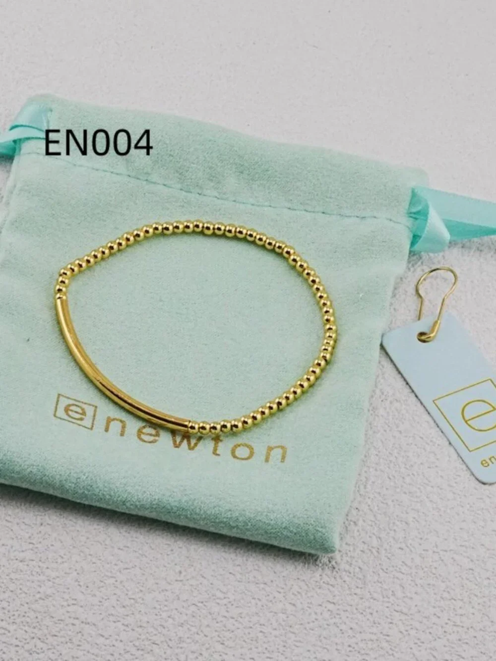 Enewton Gold Smooth Curved Tube Bead Bracelet